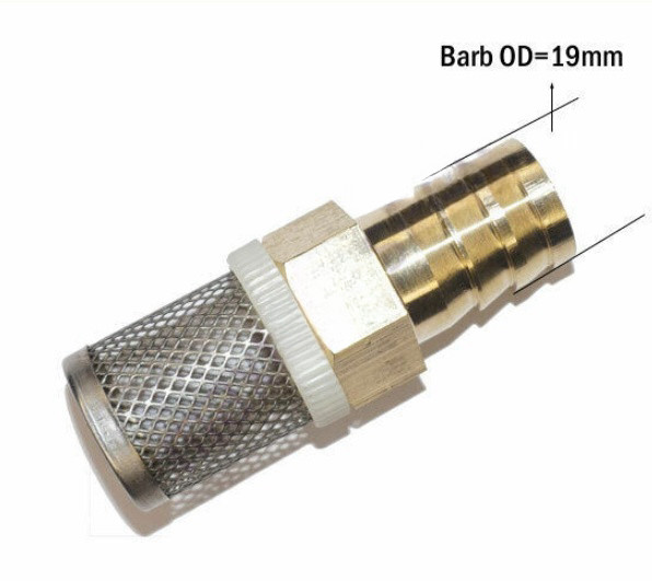 Brass Hose Barb Stainless Steel Filter Mesh Pump Strainer Connector 19mm 3/4"