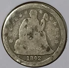 1842-O Seated Liberty 90% Silver Dime Better Date (Good Details)