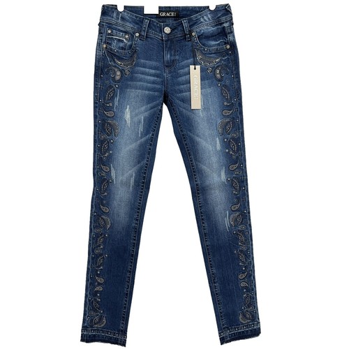 Jeans Grace In LA – Coupe Bootcut – Taille 26 X 28 – Bleu – Femme – Neuf Sans étiquette