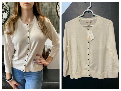 BANANA REPUBLIC SILK BLEND METAL BUTTON 