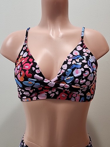 NWT Cupshe Two Piece Swimsuit Medium Leopard Black Pink Blue Purple Red Orange - Picture 2 of 7