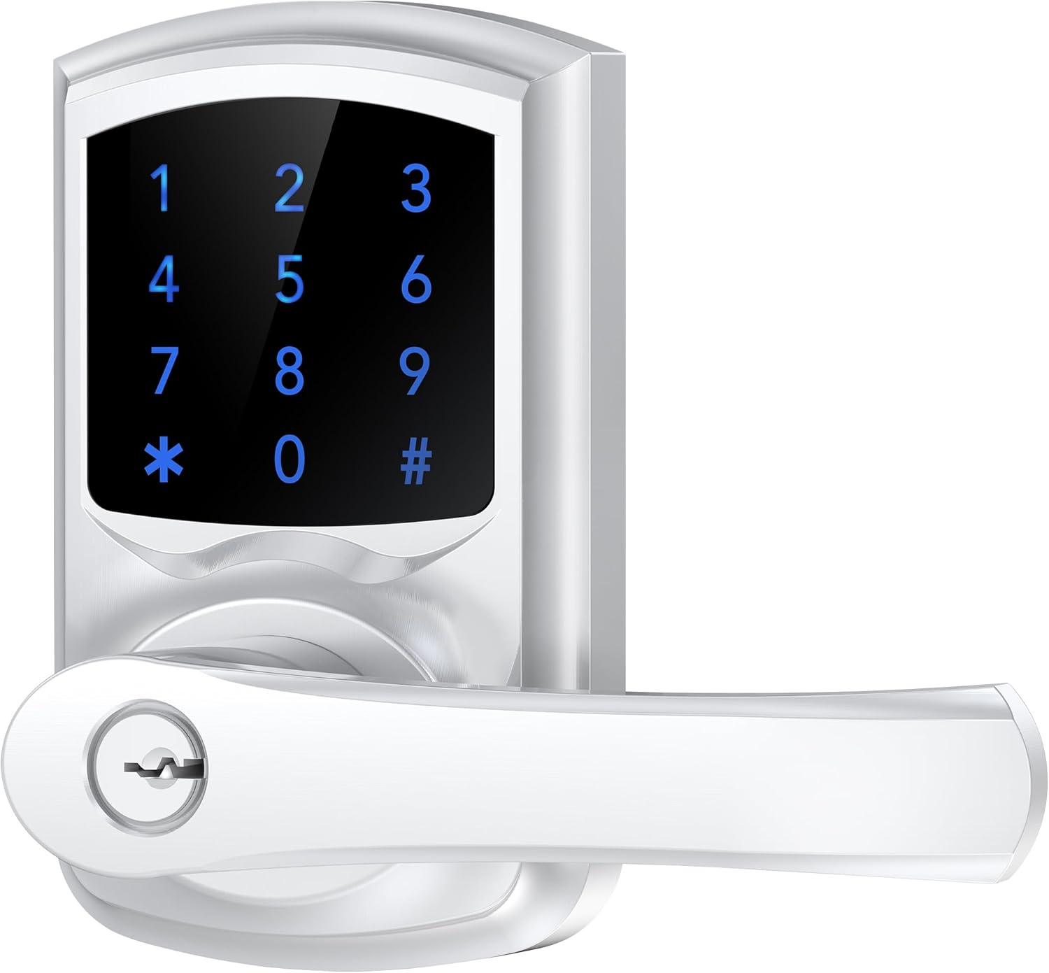 Smart Keyless Entry Door Lock with Touchscreen Handle and Keypad