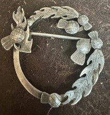 Beautiful Vintage Circular Scottish Penannular Ring Pin For Kilt, Shawl Or Cloak