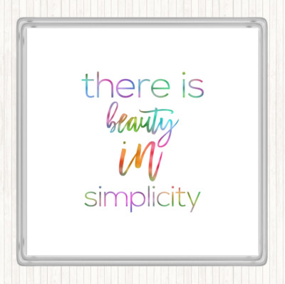 There Is Beauty In Simplicity Regenbogen Zitat Getränke Matte Untersetzer