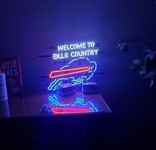 Buffalo Bills Welcome To Bills Country 20"x16" Neon Sign Light Lamp Real Glass