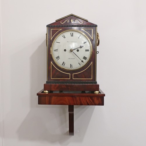 Antique Bracket Clock English Regency Mahogany Brass Inlay Restored & Working - Picture 12 of 12