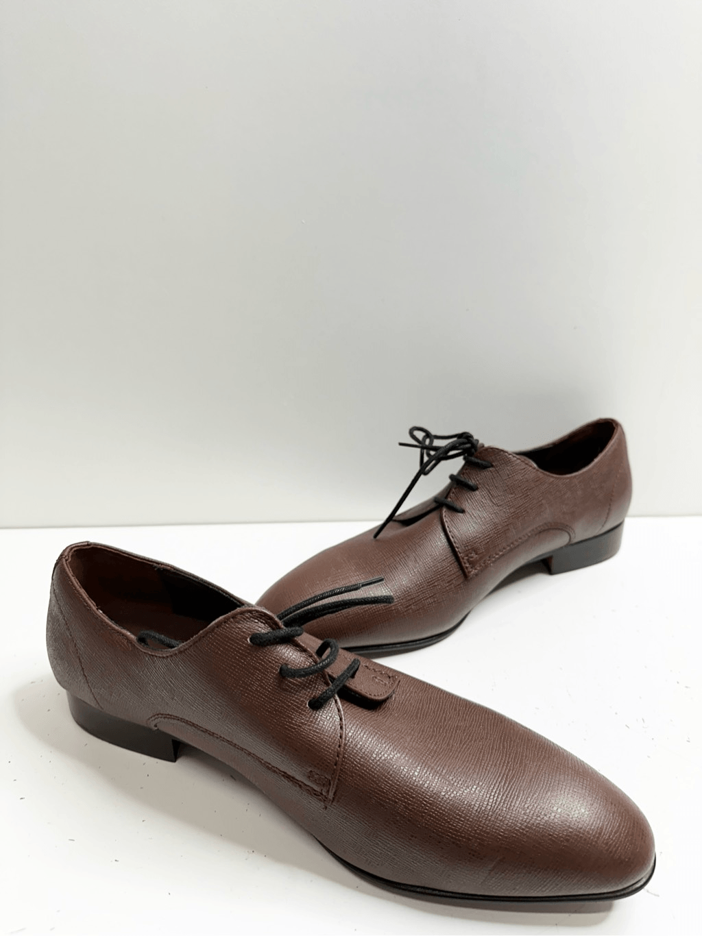 SAOLA Scarpe BP Derby uomo taglia 9 5 marrone pelle testurizzata scarpe punta liscia NUOVE