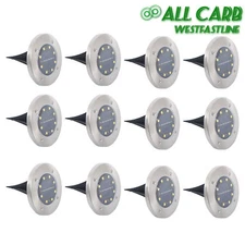 Solar Ground Lights 8 LED Solar Garden Lights Waterproof Outdoor 12 Packs