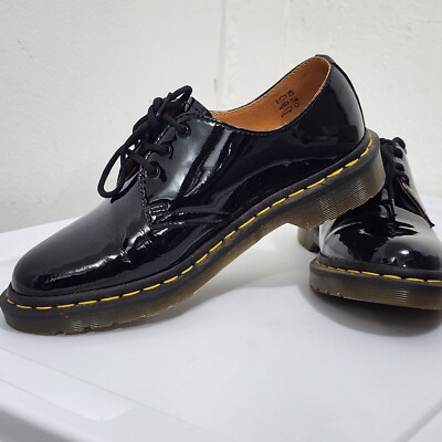靴 Dr. Martens 1461 PATENT LAMPER 1461 Made in England Mono Patent Leather Oxford Shoes in Black