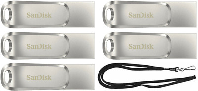 5 Pack SanDisk 32GB Ultra Dual Drive Luxe 150MBs USB 3.1 Flash Drive SDDDC4-032G