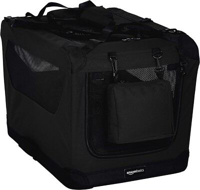 Amazon Basics Premium Folding Portable Soft Pet Crate - 26 ', BLACK
