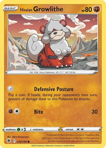 Hisuian Growlithe 070/189 Deck Exclusives