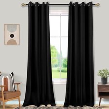 Curtains 52 by 108 Inches Long for Bedroom 2 52"W x 108"L Pack of 2 Black