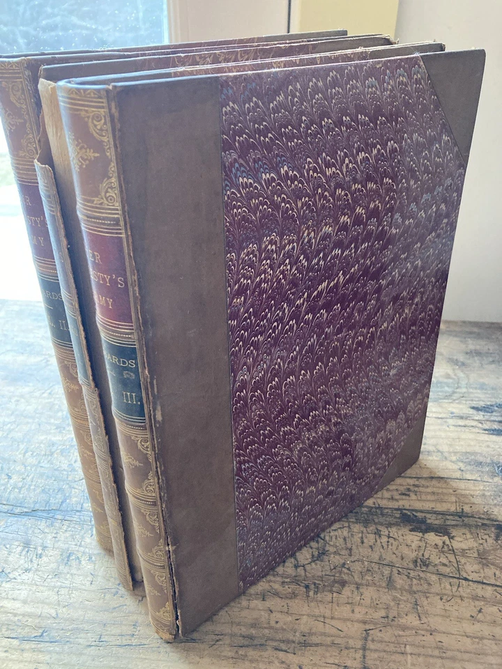 Her Majesty's Army 3 volume Set of Antique Books with Color Prints First Edition - Image 3 of 4