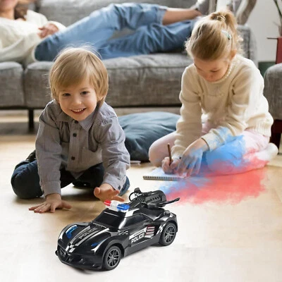SAMMAR GIFTS Police Stunt Radio Remote Control Car Smoking Spray Smoke Car LED Lights