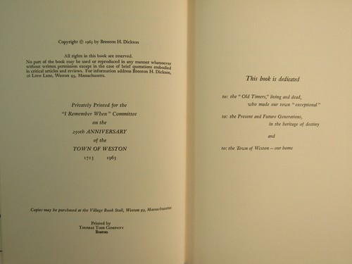 ONCE UPON A PUNG By Brenton H Dickson (SIGNED) 1963 History Of Weston MA - Picture 3 of 11