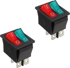 Dual Boat Rocker Switch ON Off SPST 4 Pin Position Red Green Style: Red Green