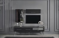 Modernes Wohnzimmer Set Designer Tv-Schrank Luxus 2X WandschräNke 3Tlg