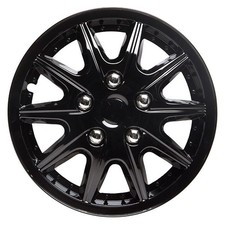 580411BLACK 4x Revolution 14" Wheel Hub Caps Gloss Black Secure Stylish Top Tech