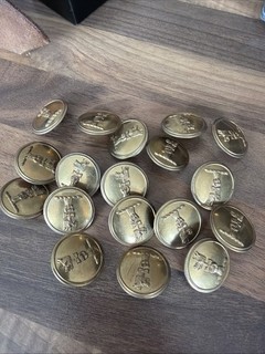 Antique Livery Button Letter 25 mm J Weldon X 18