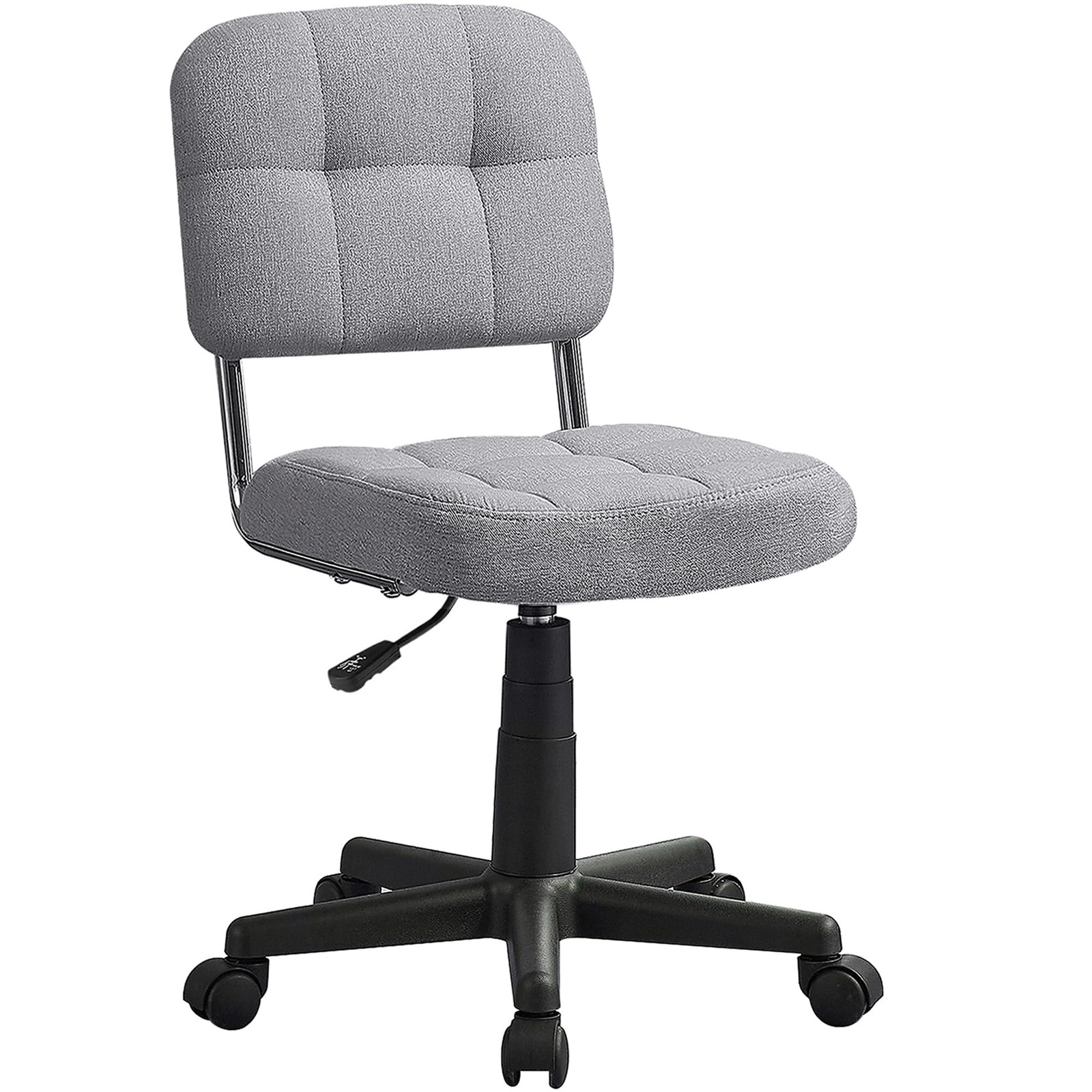 Modern Armless Swivel Office Chair with Adjustable Height and 360° Rolling Wheels
