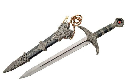 Supplies 18.5'' Medieval Lords Dagger Scabbard Stainless Steel Decorative
