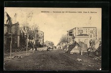 Messina, Terremoto del 28 Dicembre 1908, Viale S. Martino, Cartolina 1909 