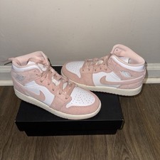 Nike Air Jordan 1 Mid SE White Sail Legend Pink - Size 5Y 6.5 women
