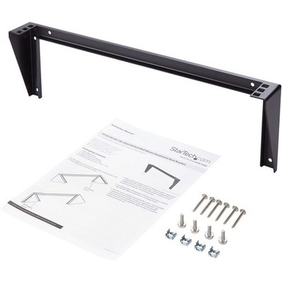 StarTech 1U 19in Steel Vertical Wall Mount Equipment Rack Bracket - Black