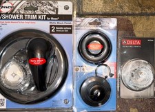 Delta RP2389 Shower Trim Kit Matte Black, Clear Knob Handle, Genuine Parts