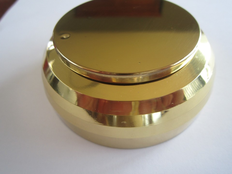 Vintage Solid Brass Clock Paperweight, fully working , new battery ...