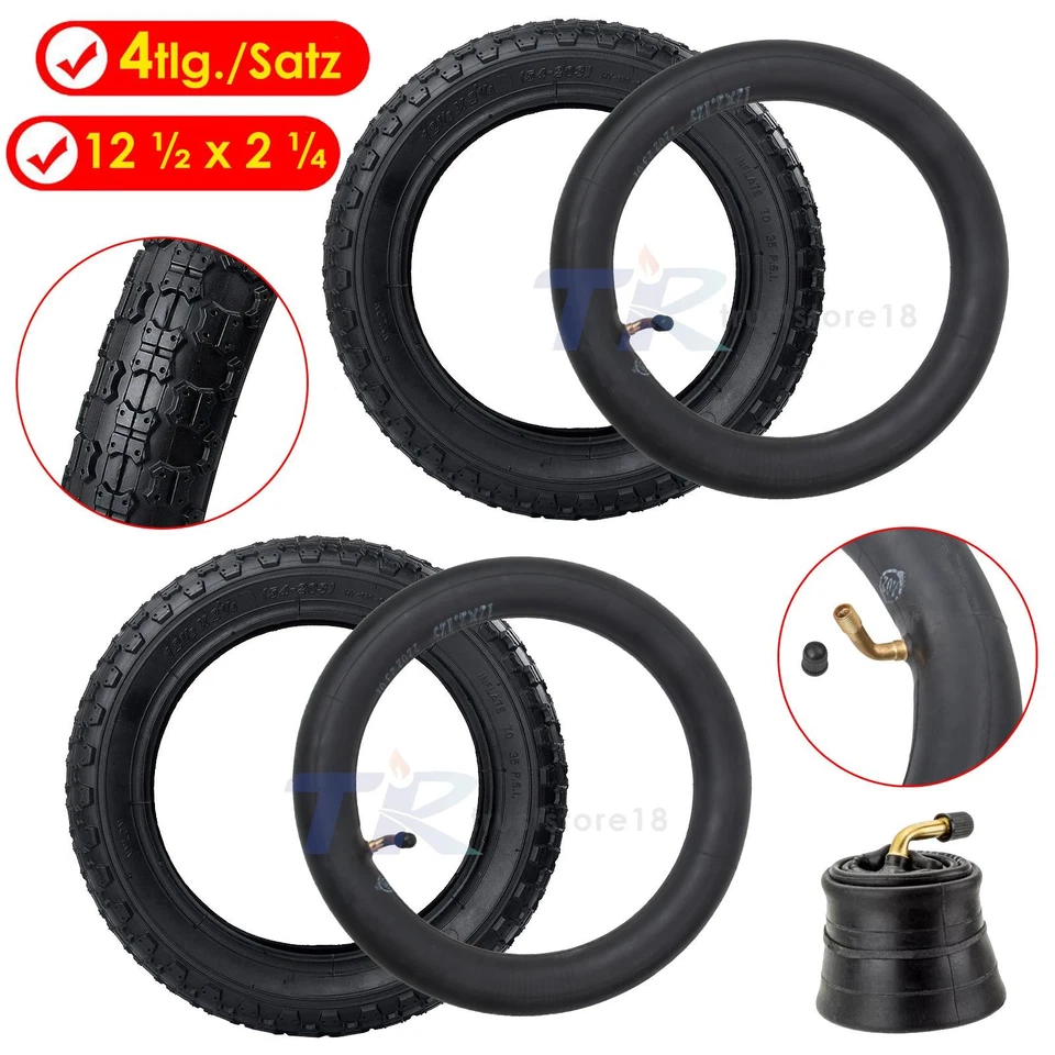 2x Reifen + 2x Schlauch 12" Kinderwagen Kínderrad 12 1/2 x 2 1/4 (54-203) - Bild 3 von 4