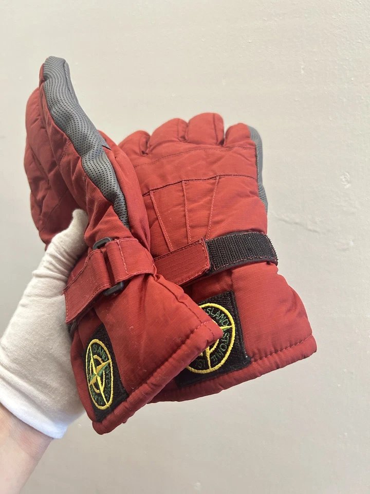 Stone Island Nylon Metal Guantes Invierno Snowboard Esquí Rojo Foto 2 de 4