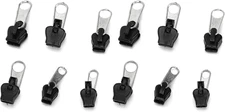 12 Pcs Black Fix Zip Puller,Universal Fix Zipper Repair Kit, Zip Slider Teeth Zi