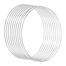 12 Inch Dream Catcher Rings, 10 Pcs Metal Macrame Wreath Floral Hoop, Silver