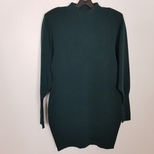 Express Women Long Sleeve Stretchy Body Cone Dress Sz S Green Mck Neck Fall Knee