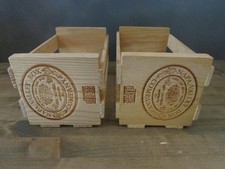 VTG Lot 2 Napa Valley Pine Box Company Wooden 20 CD Storage Holder Crate Clean