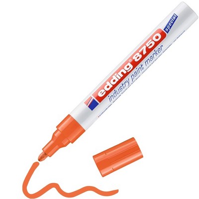 edding 8750 Industrie Lackmarker - orange - 1 Stift - Rundspitze 2-4 mm - Lackst