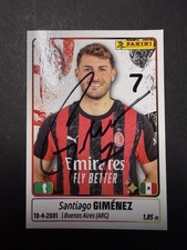 AUTOGRAFO AC MILAN SANTIAGO GIMENEZ FIGURINA CALCIATORI PANINI 2025/26