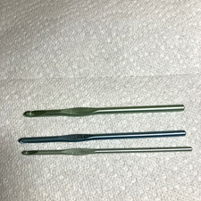 3 Susan Bates Aluminum Crochet Hooks, Sizes F, H,  J, Made in USA
