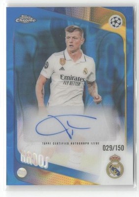 TONI KROOS 2025-26 TOPPS CHROME UEFA BLUE REFRACTOR AUTO /150 #CLA-TH REAL Q0014