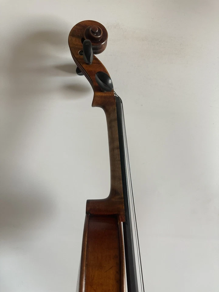 4/4 Violin Solid flamed maple back old spruce top hand carved nice Sound K0115 - Image 4 of 4