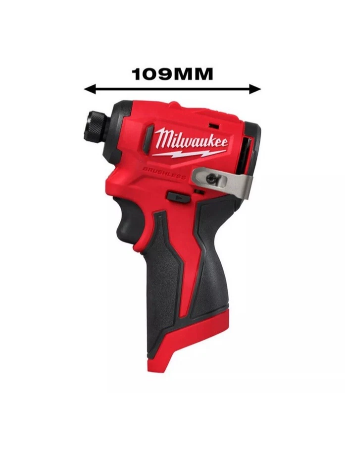 Milwaukee M12 BLIDRC-202C 12V Brushless Compact Impact Driver Kit 2X 2.0Ah - Image 4 of 4