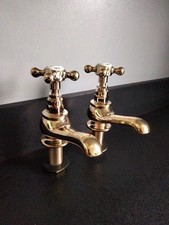 Samuel Heath 1820 Luxury Antique Gold Basin taps Traditional style Pair Preowned