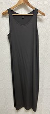 Eileen Fisher Charcoal Grey Viscose Knit Stretch Sleeveless Maxi Dress Size M