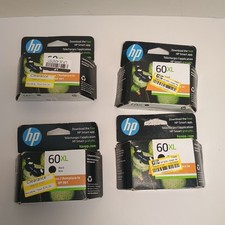 HP 60XL High-Yield Ink Cartridges - Black Lot Of 4 Exp. 2025 NEW SEALED