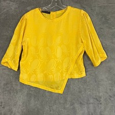 Vintage Louis Feraud Blouse Womens 8 100 Silk Made in Germany Vibrant Yellow