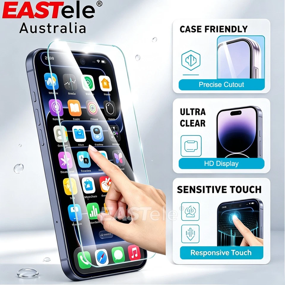 2X Tempered Glass Screen Protector For iPhone 17 16 Pro Max 15 14 13 12 11 Plus - image 2 of 4