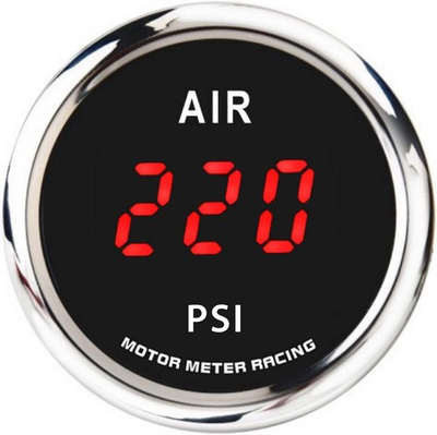#ad MOTOR METER RACING W Pro Series 52mm 2 1 16quot; Single Air Pressure Red LED $86.72