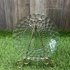Vintage Anchor Hocking Bubble Bullseye Clear Glass Dinner Plates Set of 3